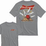 Budweiser Bowling Ghost Strike Beer Unisex T-shirt for Men and Women, T-Shirt Shortsleeve Casual Menswear Top Style001