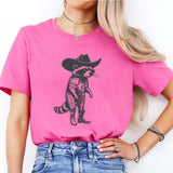 Cowboy Raccoon Shirt, Cute animal T-shirt, Sweet Graphic Tee, Vintage Retro Animal Tee, Sketch Raccoons Gift, Unisex Tshirt, Trash Panda Casual Comfor