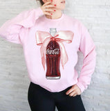 Co ca Cola Zero Pink Bow Sweatshirt, Co ca Cola Shirt, Coke Zero Crewneck, Co ca Cola Zero Lover, Coke Lover Sweater, Diet Coke Trending, Diet Coke Be