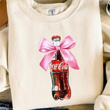 Classic Coke Pink Bow Sweatshirt Tshirt Hoodie, Regular Coca Cola Crewneck, Cola Lover, I Need A Coke Funny Shirt, Coke Lover Sweater,Coke Long Sleeve
