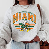 32. Miami Hurricanes Vintage NCAA Sweatshirt, Classic Football Apparel Gift, Sports Fan Gear for Enthusiasts