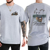 BARSTOOL OUTDOORS DUCK HUNT 2-Sided T-Shirt, Hunting Season Gift For Men, Mallard Hunting Shirt, Soft Cotton Fabric Menswear, Classic Hunter Top Style001