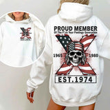 Custom Est.Year 1974 Proud Member GenerationX 2 Side Flag Skull Shirt, GenX T-shirt, Skull Generation X Shirt, Flag Skull Shirt Style001