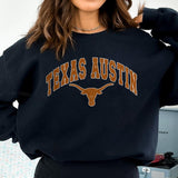 12. Texas Longhorns NCAA Vintage Football Sweatshirt, University of Texas Unisex Crewneck Classic Sports Pullover