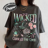 Comfort Colors Wicked Change For Good Shirt, Defy Gravity Broomstick Magic Wand, Wizard Movie Fan Shirt, Wicked Musical Fan Gift unisex cotton Shirt