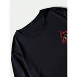 2 Sided Casual men's top for daily wear featuring a cartoon graphic print, round neck, and drop shoulder design in loose summer fashion, T-Shirt, Swea