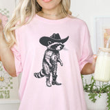 Cowboy Raccoon Shirt, Cute animal T-shirt, Sweet Graphic Tee, Vintage Retro Animal Tee, Sketch Raccoons Gift, Unisex Tshirt, Trash Panda Casual Comfor