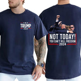 2-Side Trumpppp Shooting Shirt Trummpp Rally Shooting Shirt, Trum Bulletproof 2024, Funny Tee, Gift For Men, Casual Menswear, Classic Cotton Top, Soft Fabric Shortsleeve Shirt