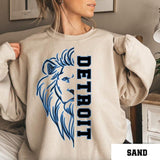 Detroit Football Sweatshirt, Lion Football Shirt, Retro Detroit Football Shirt, Detroit Gift Fans Crewneck Fabric