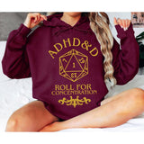 ADHD & D Roll For Concentration Funny Gamer Shirt, ADHD Shirt, DnD Shirt, ADHD & D funny Sweatshirt, Dungeons and Dragons Sweatshirt, Board Games Gifts