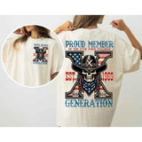 Custom Year Est.1969 Generation X 2 Side Shirt - Vintage 90s GenX 1965-1980 Skull T-shirt -GenX Skull T-shirt