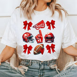 Coquette Football Shirt, Football Cheer Shirt, Football Mom Shirt, School Spirit T Shirt, Game Day Shirt, Touch Down Season, Football Bow