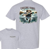 Chasing Band Duck Hunting Cotton T-Shirt, Funny Hunting Summer Unisex Shirt, Dog Hunt Clothing, For Men, For Women