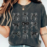 Coquette Black Bow Shirt, Black Bows Coquette Shirt, Gift for Her, Gift for Mom, T-Shirt for Women, Coquette Bows T-Shirt, Black Bows Tee, Vintage Coquette Aesthetic, Cute Ribbon TShirt, Coquette Tee Gifts Comfort Casual