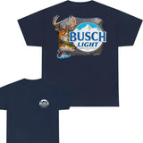 Busch Light Buck & Bass 2-sided Tshirt, Busch Light Tshirt Full Color For Men And Women Tshirt, Busch Light Beer Tshirt,  Casual Graphic Round Neck T-