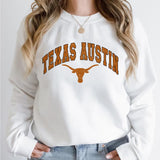 12. Texas Longhorns NCAA Vintage Football Sweatshirt, University of Texas Unisex Crewneck Classic Sports Pullover