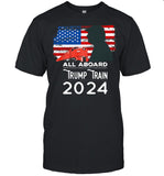 American Flag With All Aboard Trump Train 2021 shirt_1