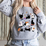 Cats Book Shirt, Halloween Cat SweatShirt, Ghost TShirt, Halloween Black Cat Shirt, Cat Lover Shirt, Spooky Season