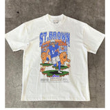Amon Ra St.Brown Planet Euphoria Football T-Shirt Cotton Short-sleeve Retro Streetwear Tshirt Menswear Top Shortsleeve Underwear