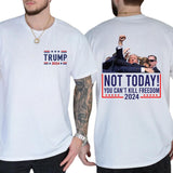 2-Side Trumpppp Shooting Shirt Trummpp Rally Shooting Shirt, Trum Bulletproof 2024, Funny Tee, Gift For Men, Casual Menswear, Classic Cotton Top, Soft Fabric Shortsleeve Shirt