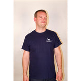 American Grown Barn - Rustic Barn with American Flag T-Shirt - Navy Style001