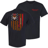 Budweiser King Of Beer Flag Usa T-shirt - 2 Side - Modern Fit - Men's And Women's Choices - Choose Your Fashion - Wide Size Selection - Variety In Colors