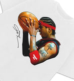 Allen Iverson The Answer Sixers 90's Basketball Vintage Streetwear Style T-Shirt Crewneck Cotton Menswear Top Style001