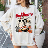 Cute Mouse Nightmare On Main Street Halloween Sweatshirt, Retro Halloween Shirt, Vintage Mickey Minnie Tshirt Hoodie, Halloween 2024 Gifts