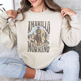 Amarillo by Morning Crewneck, Women's Cozy Sweatshirt, Oversized Printed County Music Shirts, Vintage Retro Pullover, Perfect Gift Soft Womenswear