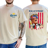 2-Side Bulletproof Funny T-Shirt, Corona Extra Beer T-Shirt Full Color, For Men ,Gift For men, Casual