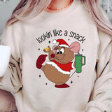 Cute Gus Gus Looking Like A Snack Christmas Crewneck Sweatshirt, Hoodie, T-shirt, Cute Christmas Gifts