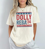 Dolly Reba 2024 Shirt, Election Tee, 4th of July Presidential Shirt, Campaign T-Shirt, Gift for Him, Gift for Her, Crew Neck, Trending T-shirt