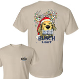 Busch Light Christmas Golden Dog 2 Sided T-shirt, Busch Light Christmas Gift Outdoors Funny Beer Shirt, Busch Light Christmas T-shirt Full Color For M
