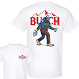 Bigfoot Busch Light Double Sided Tee Classic Cotton Tops Men's Crewneck T-shirt Menswear Collar Style001