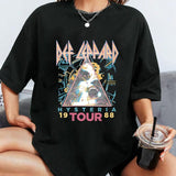 Def Leppard Hysteria 88' White Adult T-Shirt Unisex Full Size Cotton Menswear Cotton Menswear