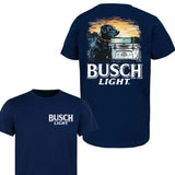 Busch Light Fishing Unisex Cotton 2 sides T-shirt, Available sizes S to 3XL, Gift for International Beer Day Menswear Top Style001