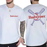 Budweiser cross bats casual fit t-shirt, trending summer 2024 tee, sustainable fashion tee Style001