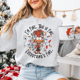 Anxiety Christmas Light Shirt, I'm Fine This Is Fine Everything Is Fine Christmas Light Sweatshirt, Funny Christmas Gift, Inside Out Shirt