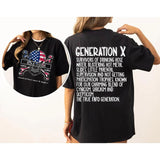 Custom Year Gen X 2 Side T-shirt, 1965-1980 Gen X Skull Flag Shirt, Hose Water and Neglect Flag Gen X Shirt Style001