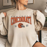 Cincinnati Football Vintage Style Crewneck Sweatshirt, Cincinnati Football Crewneck, Football T-shirt, Cincinnati Fan Gifts FND21