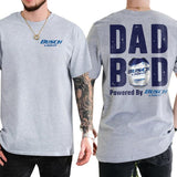 Busch Lite Dad Bod Powered By Busch Light Tshirt 2-Sided for Men, Beer Drink Shirt for Daddy, Funny Drinking Tee, Casual Cotton Top, Classic Menswear