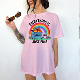 Dumpster Fire Raccoon - T-Shirt -  Print is Sublimation, Unisex T-Shirt, Funny Tee,Gift Idea, Relaxed Fit, Casual Apparel, Great with Jeans, Womenswea