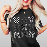 Coquette Checkered Black Bow T-Shirt Unisex Classic Cotton Style001