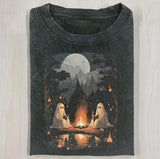 CAMPING HALLOWEEN GHOST READING BOOK T-Shirt, Horror Movie Shirt, Horror Character, Funny Halloween Shirt, Unisex T-Shirt, Gift For Men Women Style001