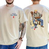 Camo Hunter Trummp With Michelob Ultra Beer Shirt 2-Sided, Funny Men's Hunting T-shirt, Beer Drinking Tee, Unisex Hunt Tops, Classic Casual Menswear