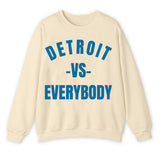 Detroit Vs Everybody Blue Sweatshirt, Vintage Style Detroit Football shirt, Game Day Pullover, Sunday Football