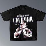 CM PUNK 2 TEE, Wrestling Tee, WWE Tee, Wrestling Gift, Sports Shirt, Workout T-shirt Menswear Streetwear Crewneck Clothing Style001