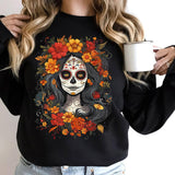 De Los Muertos La Catrina Day of the Dead Sugar Skull Women T-Shirt Style001
