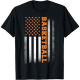 Basketball USA US Flag Basketball Men Boys T-Shirt Made in USA