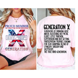 Custom Est.Year Flag Gen X 2 Side T-shirt, Gen X Shirt, FAFO Generation 1965-1980 Shirt Style001